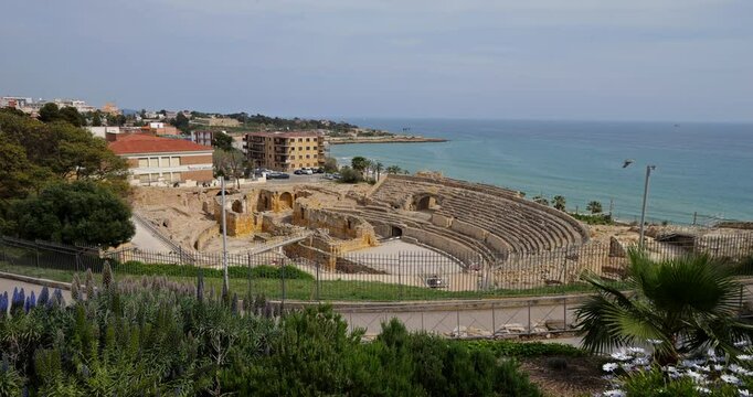 The Roman Amphitheatre of Tarraco, Tarragona, Spain.
