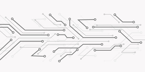 Circuit board pattern dots and lines for technology. Vector illustration.