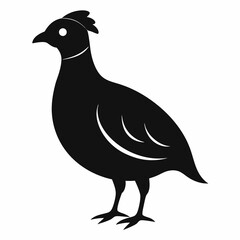 Classic Black Quail Shape Illustration