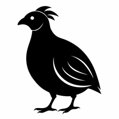 Classic Black Quail Shape Illustration