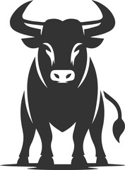 Vector bull silhouette design