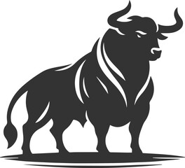 Vector bull silhouette design