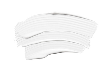 A sample of a white cosmetic moisturizer or anti-aging cream. Isolated on a white background.