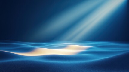 Fototapeta premium Serene Blue Sandscape with Dramatic Lighting Abstract Background Textured Surface