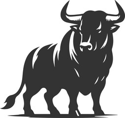 Vector bull silhouette design