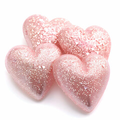 Shimmering Pink Glitter Hearts for Romantic Celebrations and Decor
