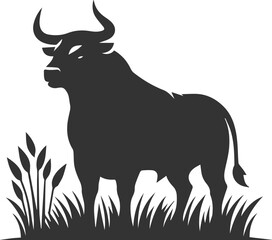 Vector bull silhouette design