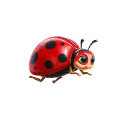 Naklejka premium Cute cartoon ladybug with big eyes and red shell