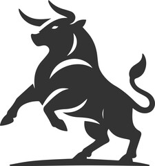 Vector bull silhouette design