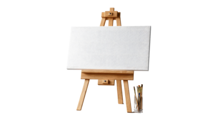 Easel and Canvas: A blank canvas on a wooden easel, ready to capture the spark of inspiration, awaiting the artist's creative touch.