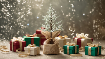 Festive Christmas Gifts and Decor A Sparkling Holiday Scene