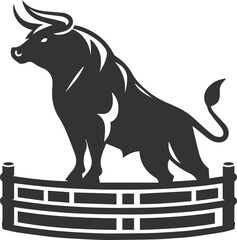 Vector bull silhouette design