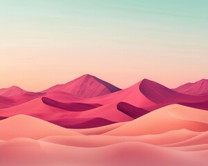 Isolated desert scene, majestic dunes and endless ripples meeting the sky in perfect harmony