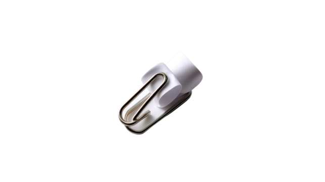Paper clip and Rolled Paper: A simple yet elegant composition showcases a paper clip fastening a tightly rolled piece of paper, capturing the essence of organization and precision.