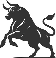 Vector bull silhouette design