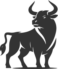 Vector bull silhouette design