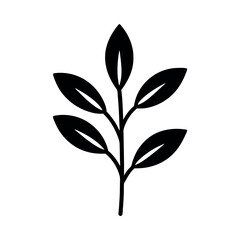 Fototapeta premium Botanical Plant Silhouette Vector
