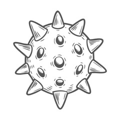 Chocolate Chip Sea Star Line Art Illustration