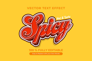 Spicy, Hot & Tasty Vector Editable Text Effect