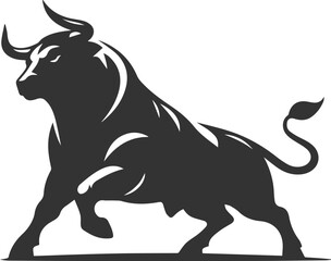 Vector bull silhouette design