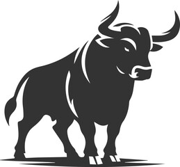 Vector bull silhouette design