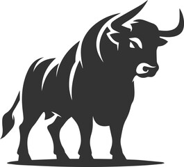 Vector bull silhouette design