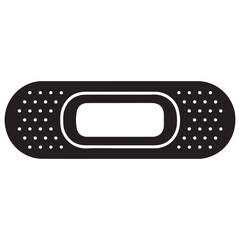 Band aid Black icon. Minimalist icon isolated on white background. Medical patch simple Vector Black silhouettes. with white background.