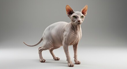 Realistic Sphynx cat standing