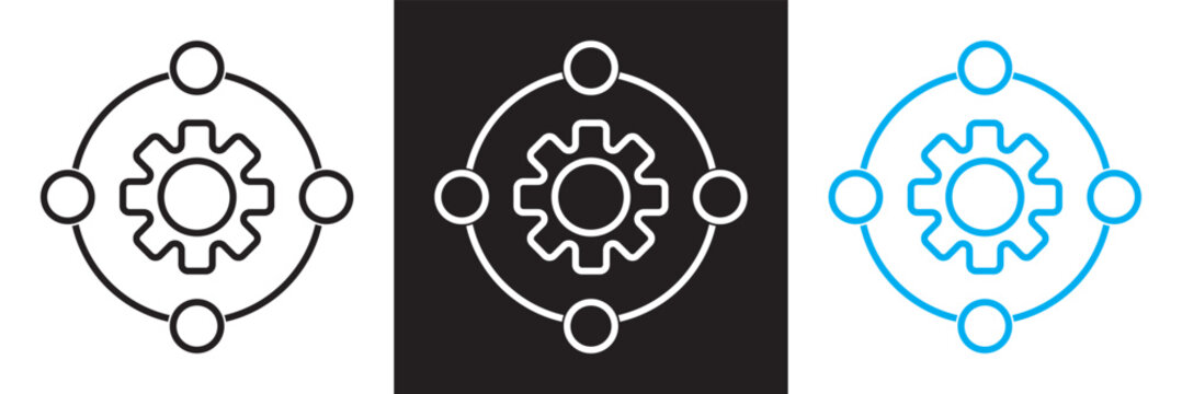 DevOps methodology and software development concept icon.  Vector for websites, mobile interfaces, presentations, banner, visual branding etc. Vector illustration. EPS 10