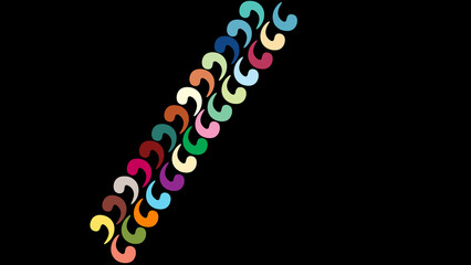 Dark background with colorful zigzag abstract shapes, modern geometric design ideal for vibrant posters, digital branding, visual compositions, and artistic layouts