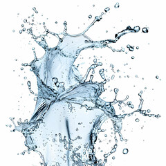 Stunning Splash of Clean Water on White Background Capturing Motion