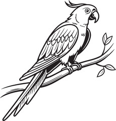 Fototapeta premium saint parrot bird silhouette vector illustration