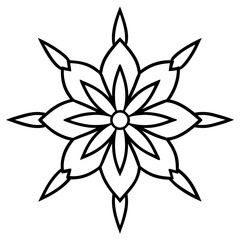 Elegant Canna Blossom Mandala Outline Vector