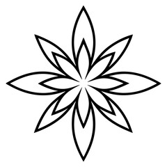 Elegant Canna Blossom Mandala Outline Vector