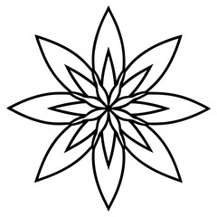 Elegant Canna Blossom Mandala Outline Vector