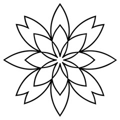 Elegant Canna Blossom Mandala Outline Vector