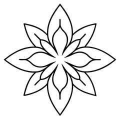 Fototapeta premium Elegant Canna Blossom Mandala Outline Vector