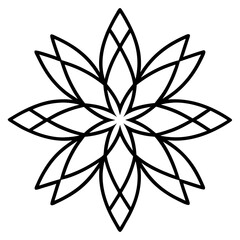 Elegant Canna Blossom Mandala Outline Vector