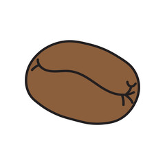 Digital illustration featuring brown coffee beans with a white background. Perfect for use in food, beverage, or café-related materials, highlighting coffee culture and culinary preferences.