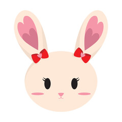 Cute baby rabbit with ribbon