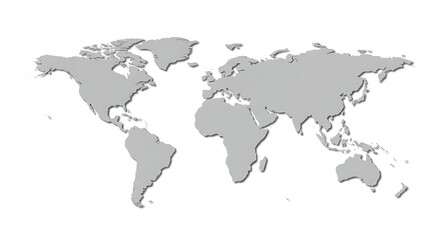 Fototapeta premium World Map: A Simple, Gray-Scale Minimalist Design