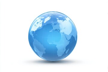 3D globe icon representing the world in a hyper-realistic minimalist design against a white background