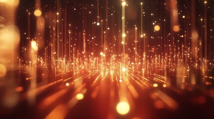 Dynamic abstract graph background with floating data points and glowing light effects