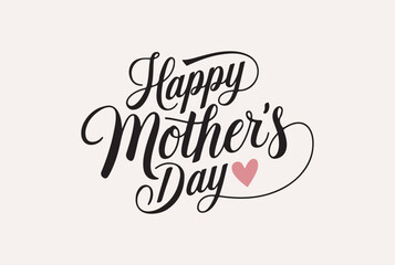 Happy Mother's Day typography design with hearts
