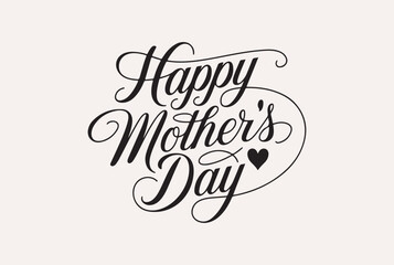 Happy Mother's Day typography design with hearts