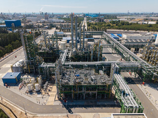 Aerial view of natural gas separation plant.