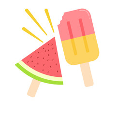 watermelom and ice cream on a stick 