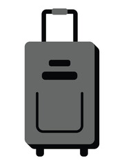 Travel bag icon in flat style. Luggage, suitcase, briefcase or travel bag icon. Luggage icon for travel, vacation and trip symbols. Vector illustration.