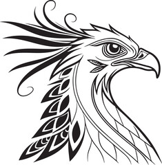 Fototapeta premium Secretary bird silhouette vector illustration