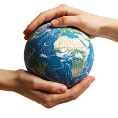 People holding a globe symbolizing Earth Day awareness  